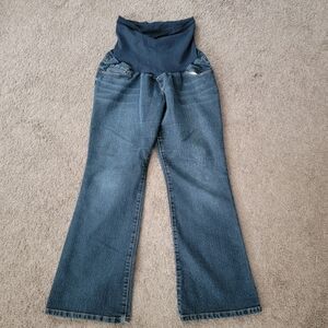 Indigo Blue Maternity Petite Large Bootcut Denim Jeans